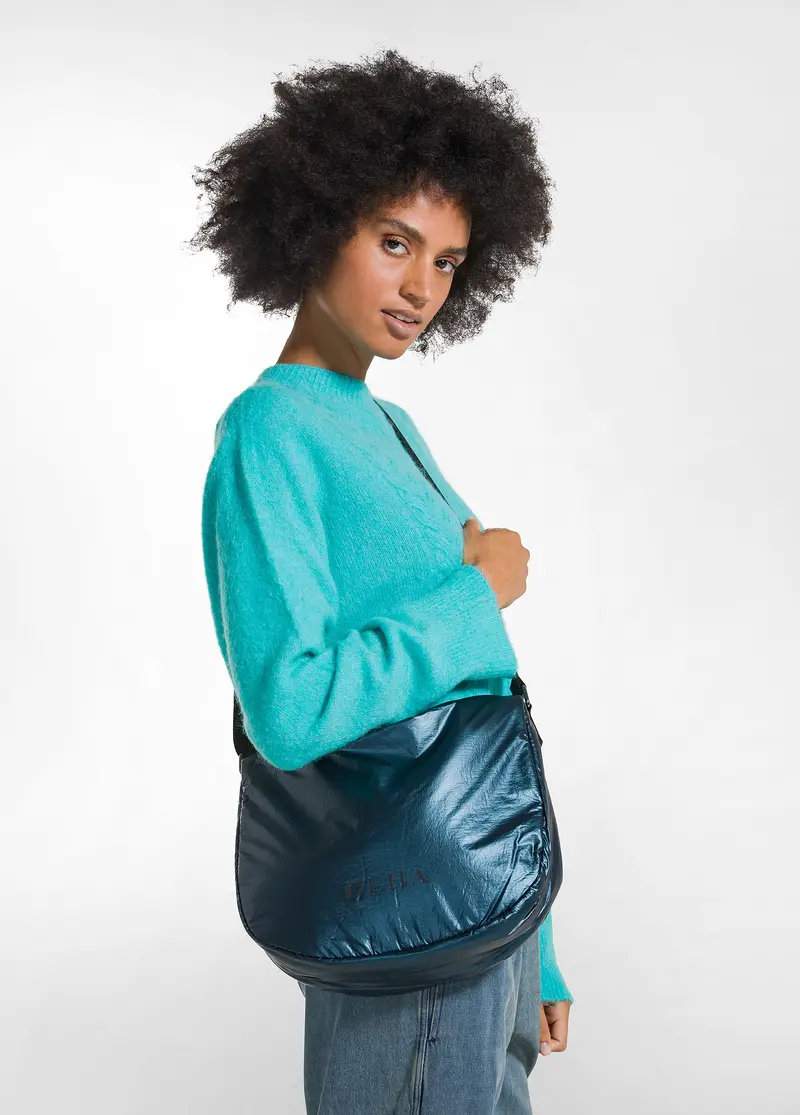 BORSA A SPALLA METALLIZZATA VERDE