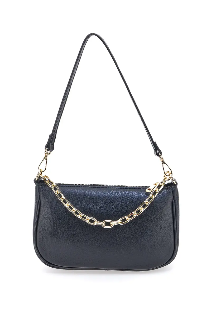 Borsa a Tracolla Nera con catena dorata Ngb 008
