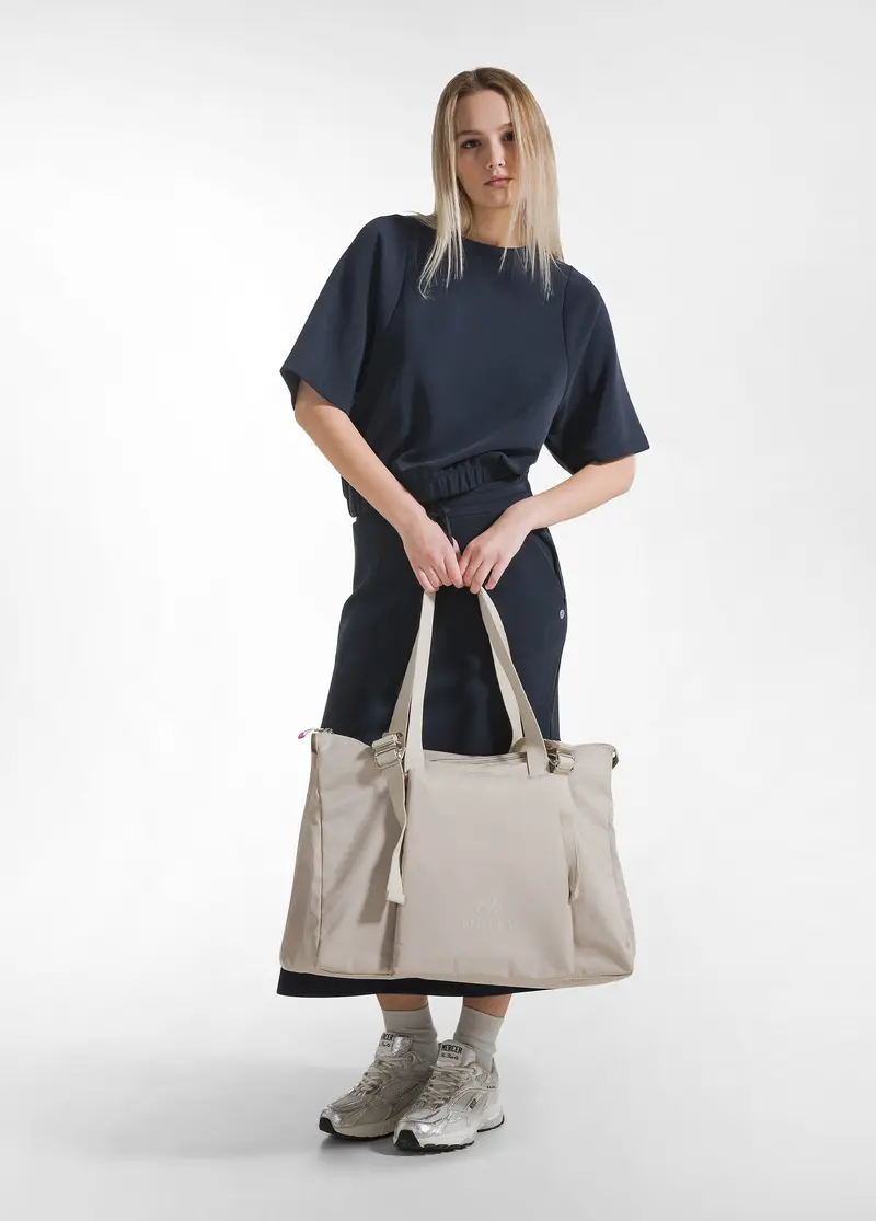BORSA DA PALESTRA IN NYLON BEIGE