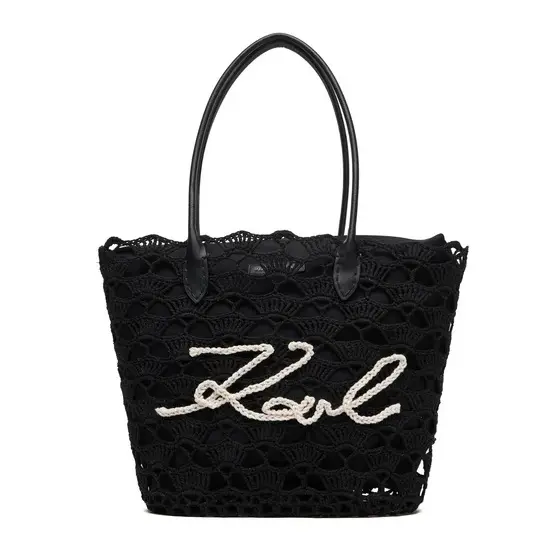 BORSA DA SPIAGGIA ALL'UNCINETTO KARL LAGERFELD K/SIGNATURE NERA