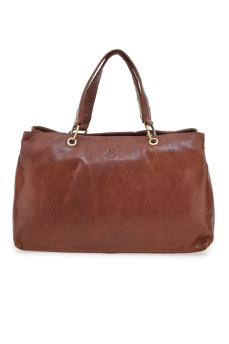 Borsa in pelle marrone con tracolla regolabile Basile BA3672TI
