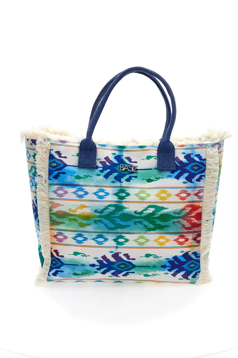 Borsa mare multicolor con fantasia etnica Basile BA26431