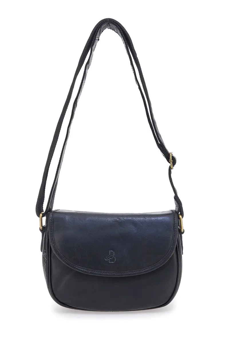 Borsa nera in vera pelle con patta Basile CLASS BA3542TI