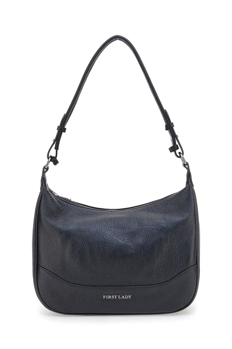 Borsa nera in vera pelle con tracolla inclusa First Lady SL 68822
