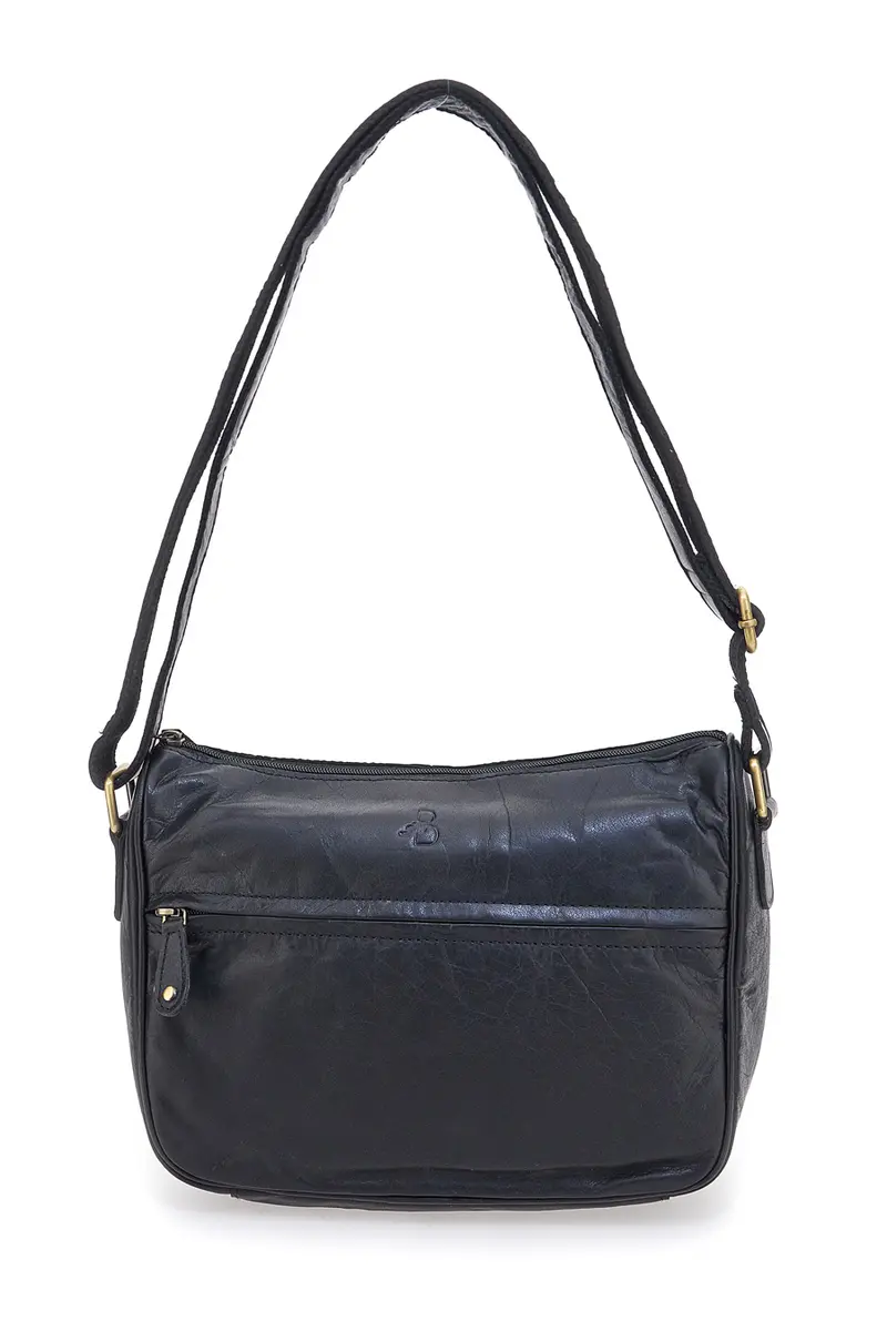 Borsa nera in vera pelle con zip Basile CLASS BA3544TI