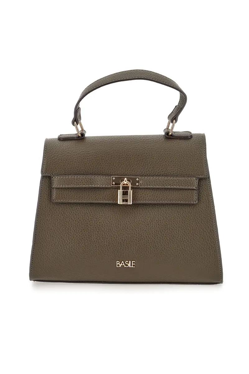 Borsa verde oliva con manico rigido Basile BA1134DOLL