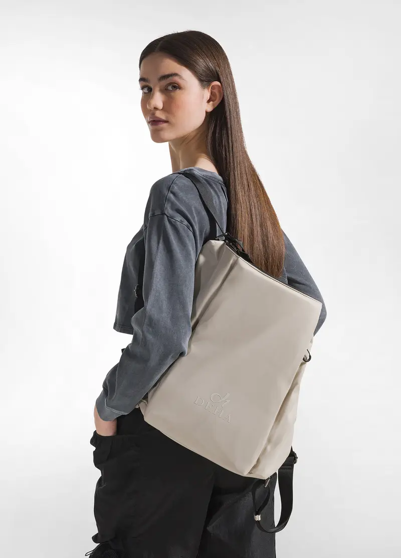 BORSA/ZAINETTO IN NYLON BEIGE