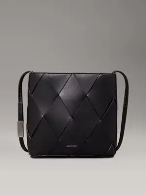 CALVIN KLEIN BORSA A TRACOLLA WOVEN SQUARE CON DETTAGLI IN RILIEVO K612991 BEH