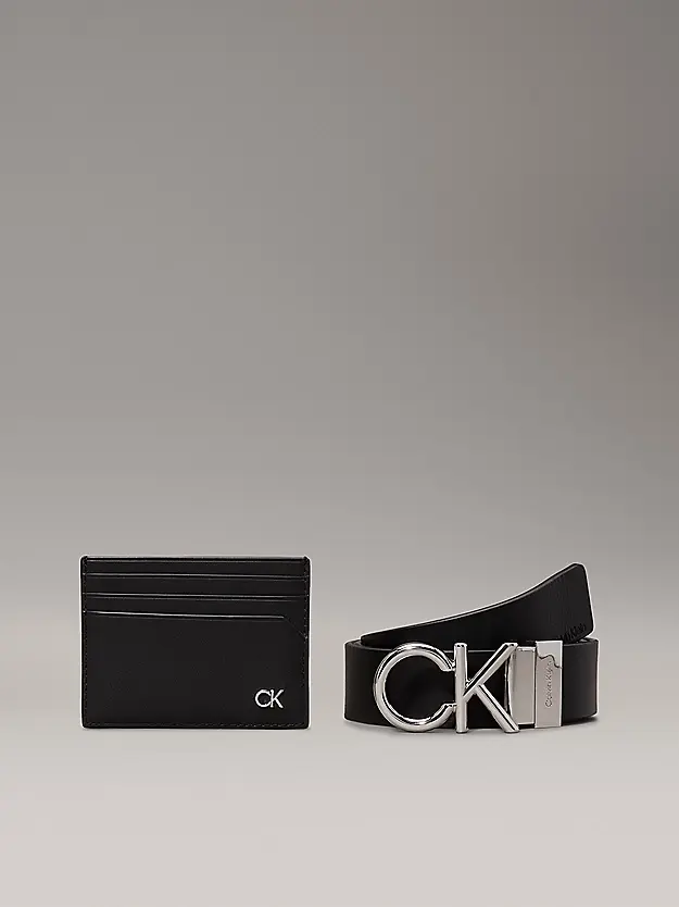 CALVIN KLEIN CINTURA METAL BOMBE 35MM E PORTAFOGLIO  UOMO K512541 BEH