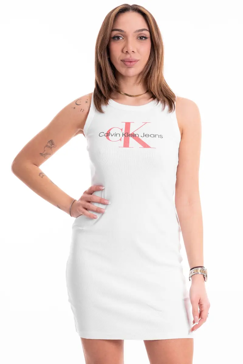 CALVIN KLEIN JEANS ABITO ARCHIVAL MONOLOGO RIB TANK DONNA J223069 YAF