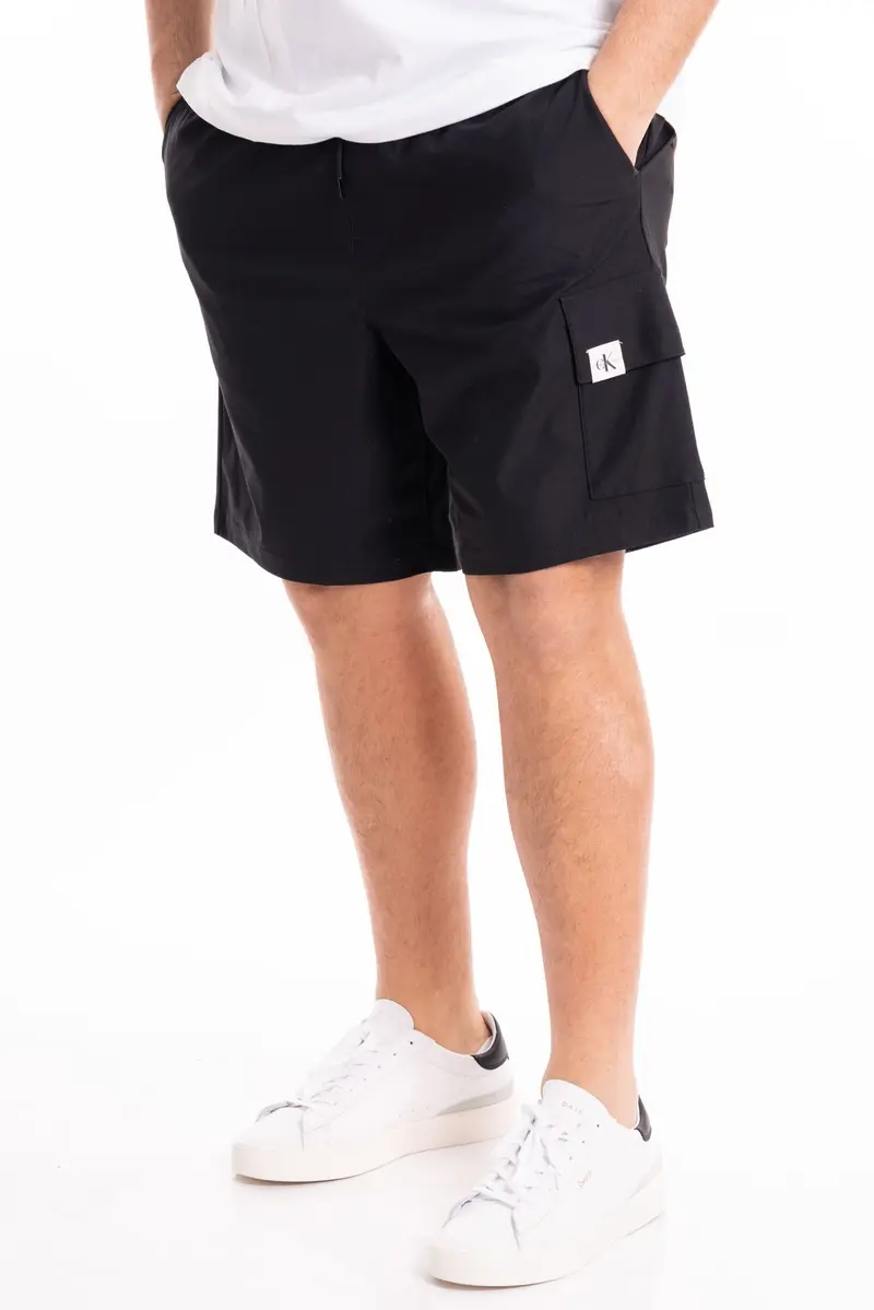 CALVIN KLEIN JEANS BERMUDA IN FELPA WOVEN TAB HWK J325701 BEH