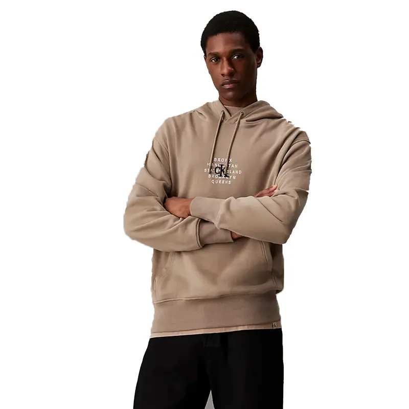 CALVIN KLEIN JEANS FELPA CON CAPPUCCIO CON STAMPA UOMO J326879 PAV