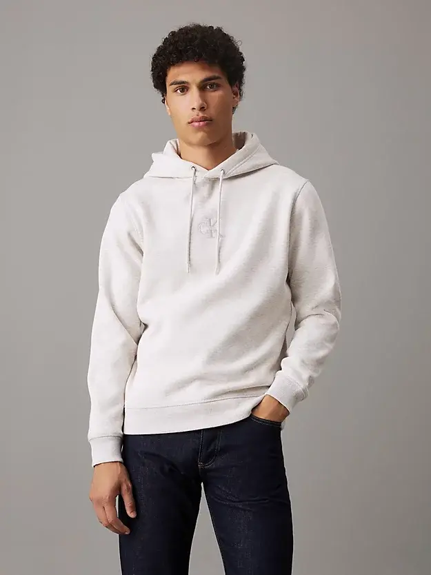 CALVIN KLEIN JEANS FELPA CON CAPPUCCIO MONOLOGO UOMO J325629 P6G