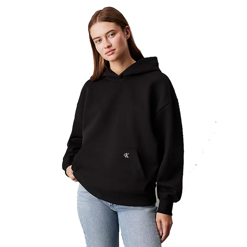 CALVIN KLEIN JEANS FELPA CON CAPPUCCIO OVERSIZED CON LOGO CK DONNA J224911 BEH