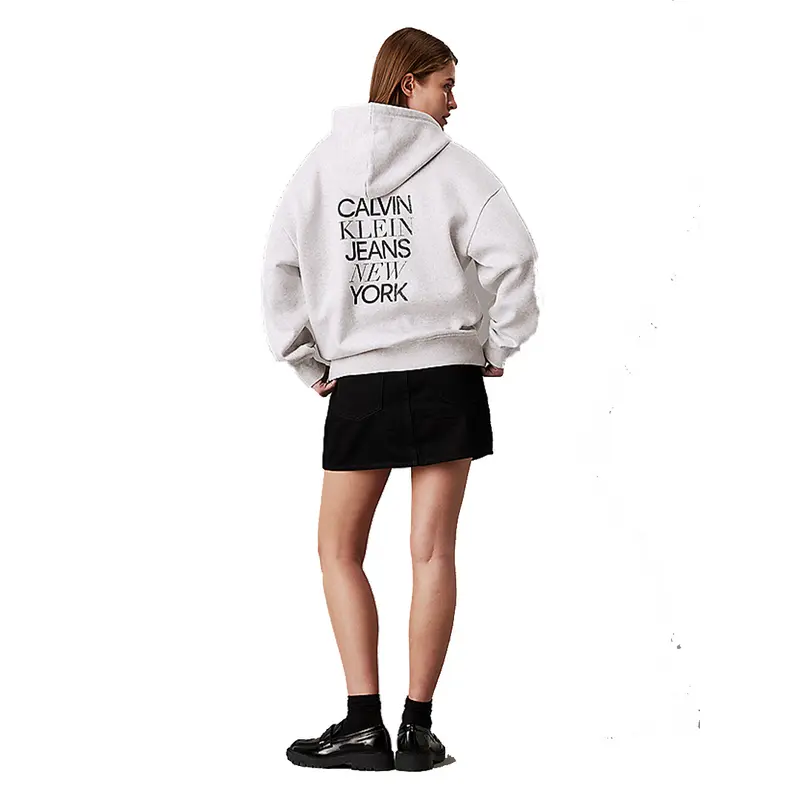 CALVIN KLEIN JEANS FELPA CON CAPPUCCIO OVERSIZED CON LOGO CK DONNA J224911 P6G