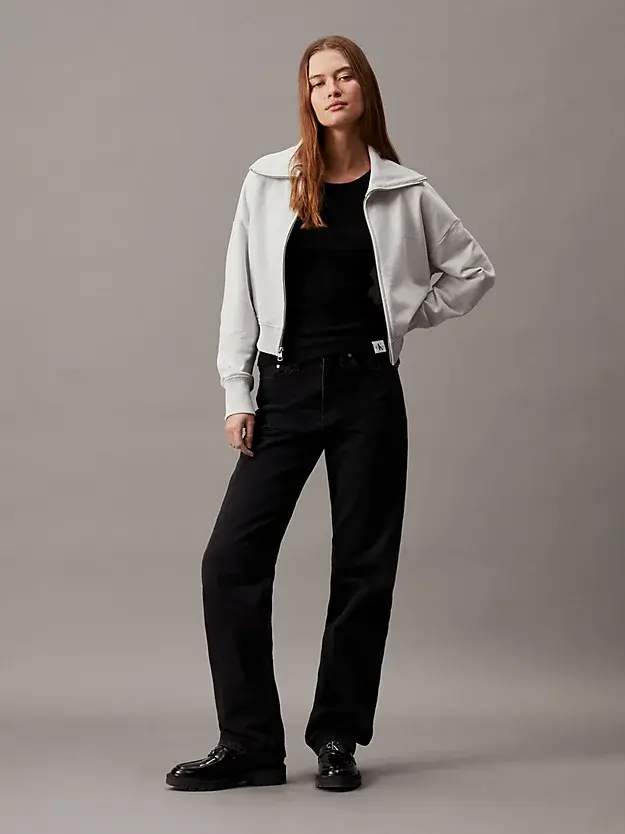 CALVIN KLEIN JEANS FELPA DIFFUSED MONOLOGO ZIP-THROUGH DONNA J223075 PC8