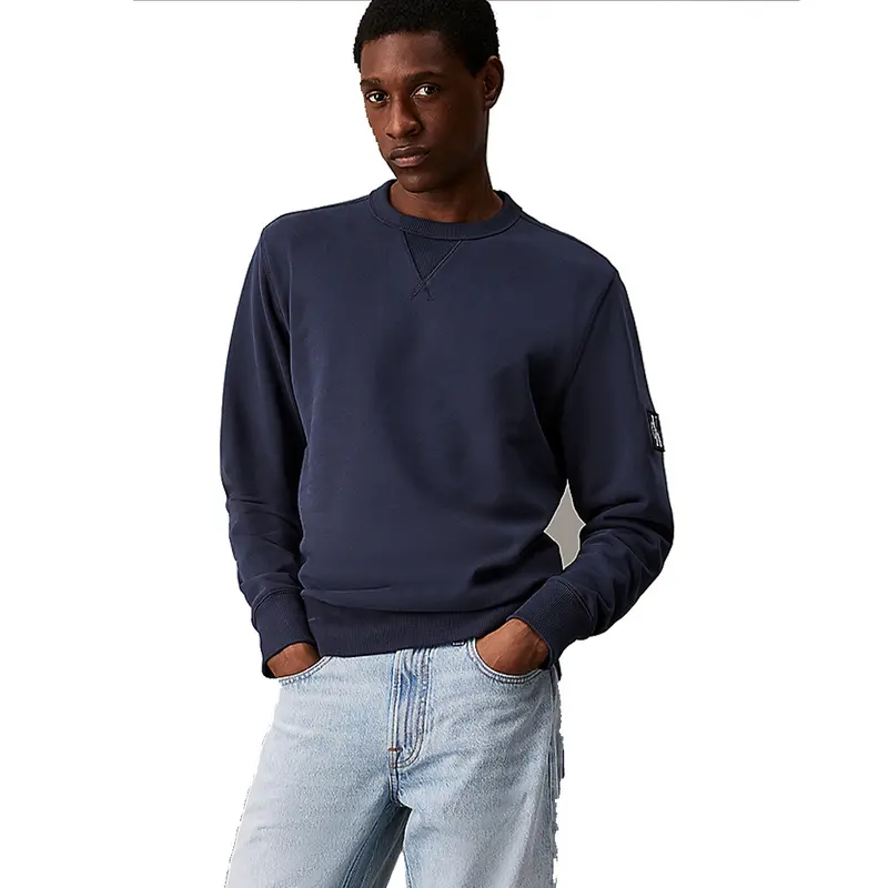CALVIN KLEIN JEANS FELPA GIROCOLLO CON LOGO SU MANICA UOMO J323426 PPK