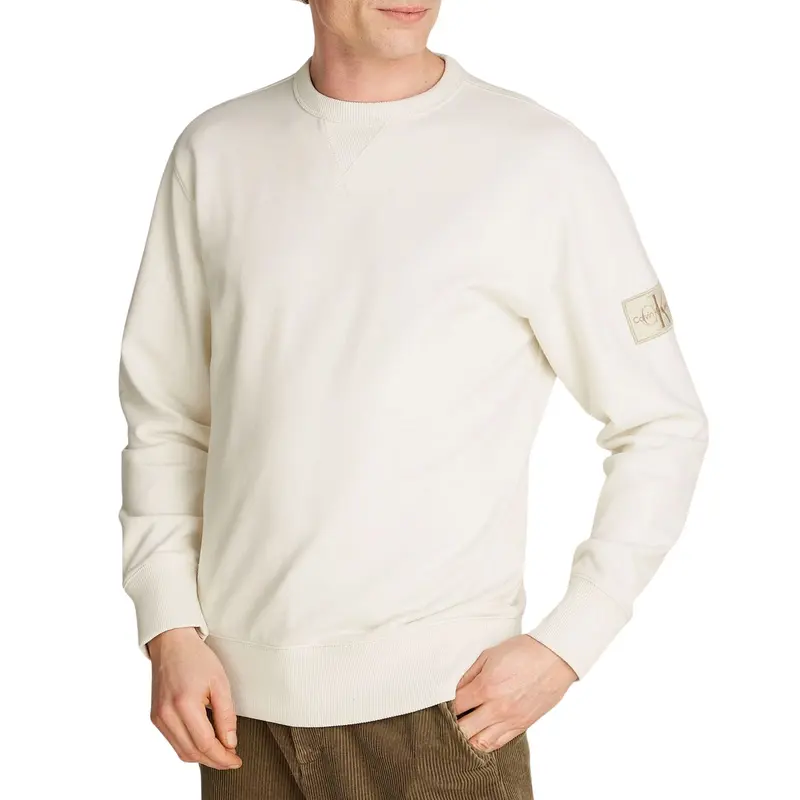 CALVIN KLEIN JEANS FELPA GIROCOLLO CON LOGO SU MANICA UOMO J323426 YBI