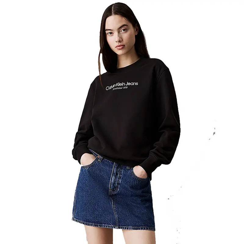 CALVIN KLEIN JEANS FELPA GIROCOLLO DONNA J224913 BEH