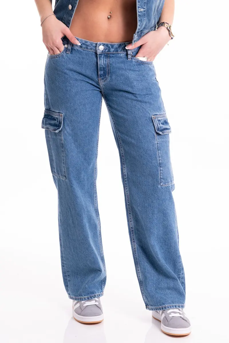 CALVIN KLEIN JEANS JEANS EXTREME LOW RISE BAGGY CARGO DONNA J223688 1A4