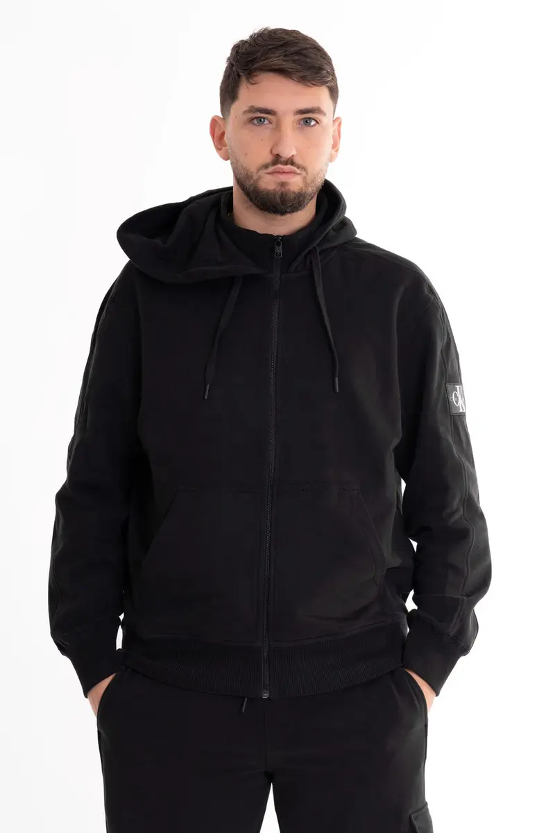 CALVIN KLEIN JEANS M FELPA BADGE ZIP THROUGH J324956 BEH