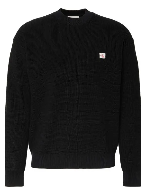 CALVIN KLEIN JEANS MAGFLIONE COTTON WAFFLE C/LOGO CK LV04RD313G UB1