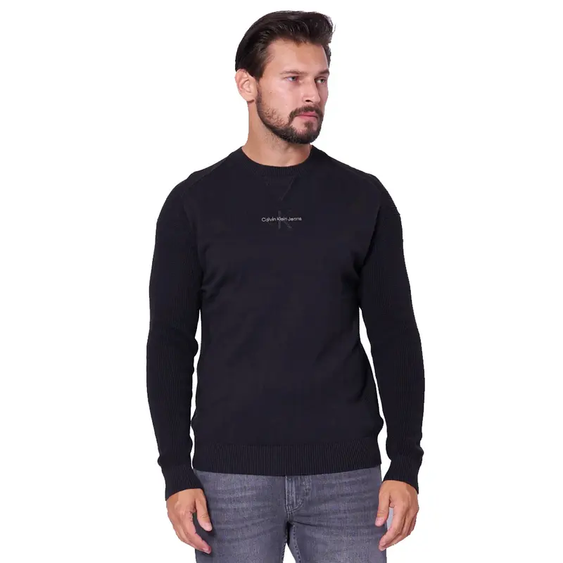 CALVIN KLEIN JEANS MAGLIONE GIROCOLLO CON LOGO J325671 0GM