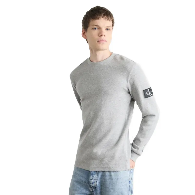 CALVIN KLEIN JEANS MAGLIONE GIROCOLLO CON LOGO SU MANICA UOMO J323989 P41