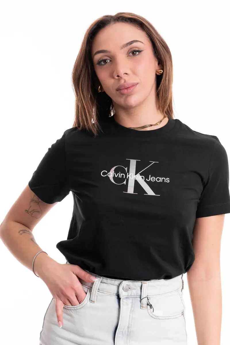 CALVIN KLEIN JEANS T-SHIRT DIFFUSED MONOLOGO REGUALR DONNA J223264 BEH