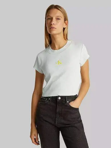 CALVIN KLEIN JEANS T-SHIRT MONOGRAM PICCOLO CK DONNA LV047AB802 D1T