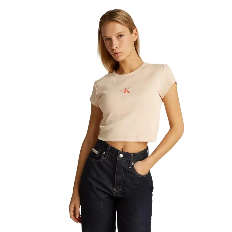 CALVIN KLEIN JEANS T-SHIRT MONOGRAM PICCOLO CK DONNA LV047AB802 RM7