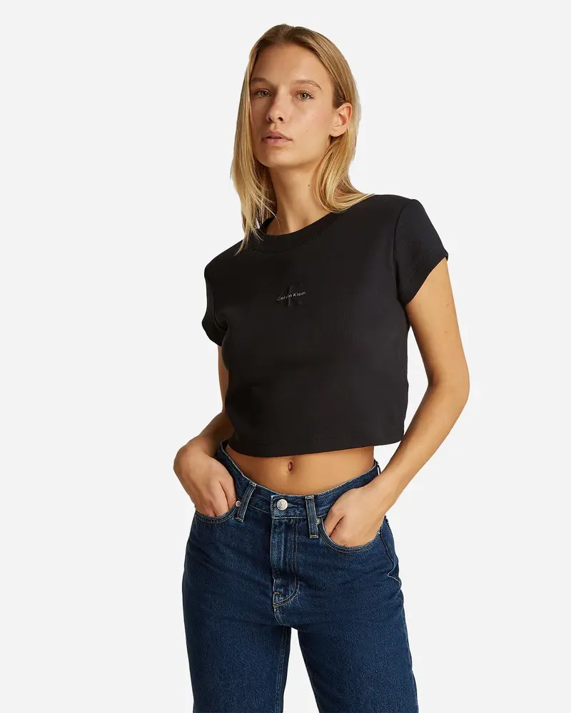 CALVIN KLEIN JEANS T-SHIRT MONOGRAM PICCOLO CK DONNA LV047AB802 UB1