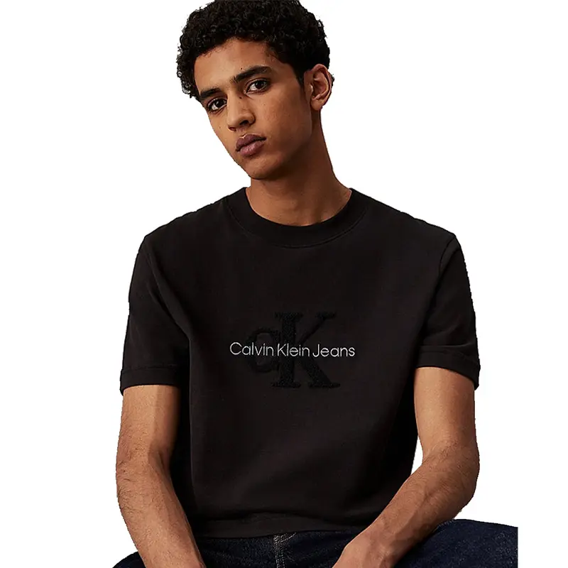 CALVIN KLEIN JEANS T-SHIRT MONOLOGO IN CINIGLIA UOMO J326158 BEH