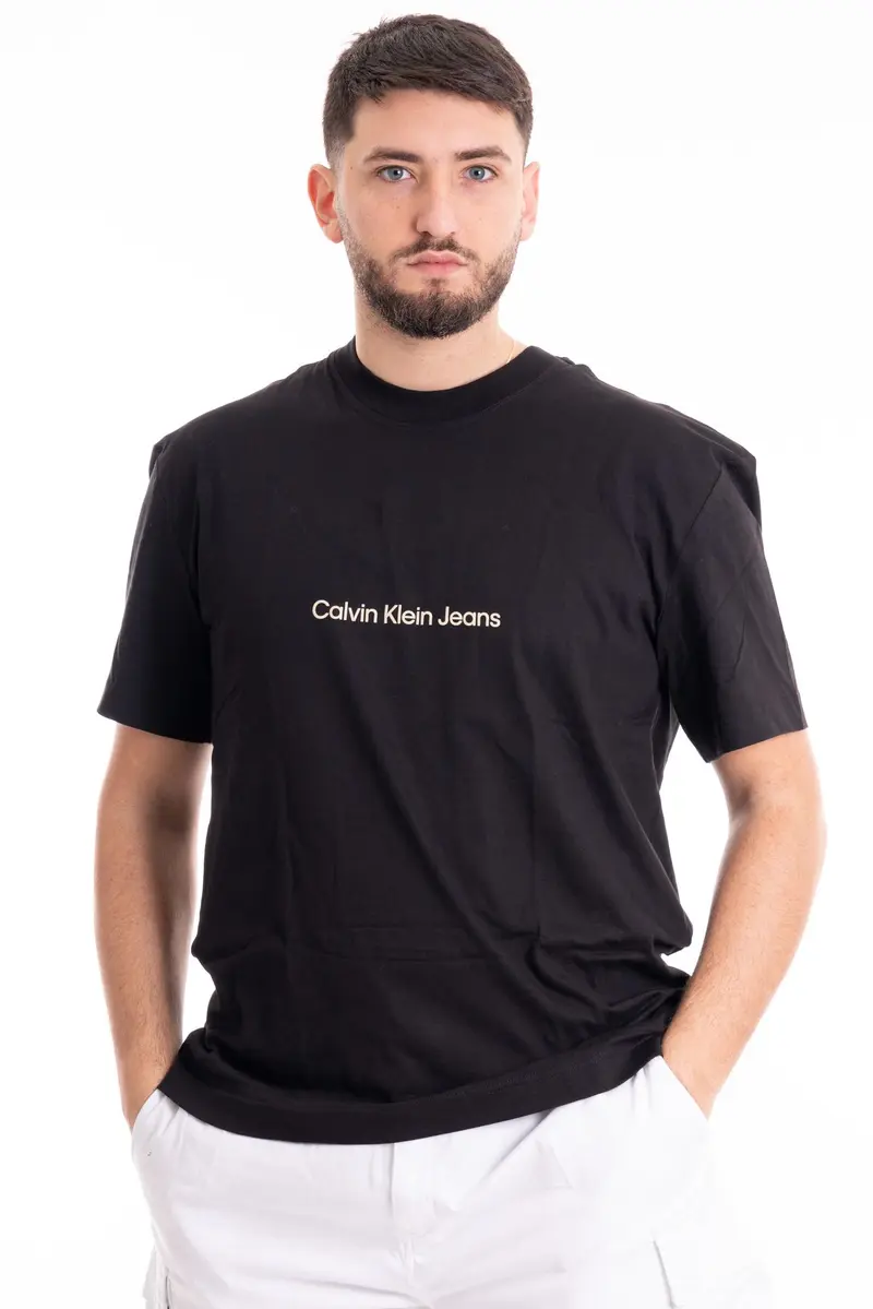 CALVIN KLEIN JEANS T-SHIRT SQUARE FREQUENCY LOGO J325492 BEH
