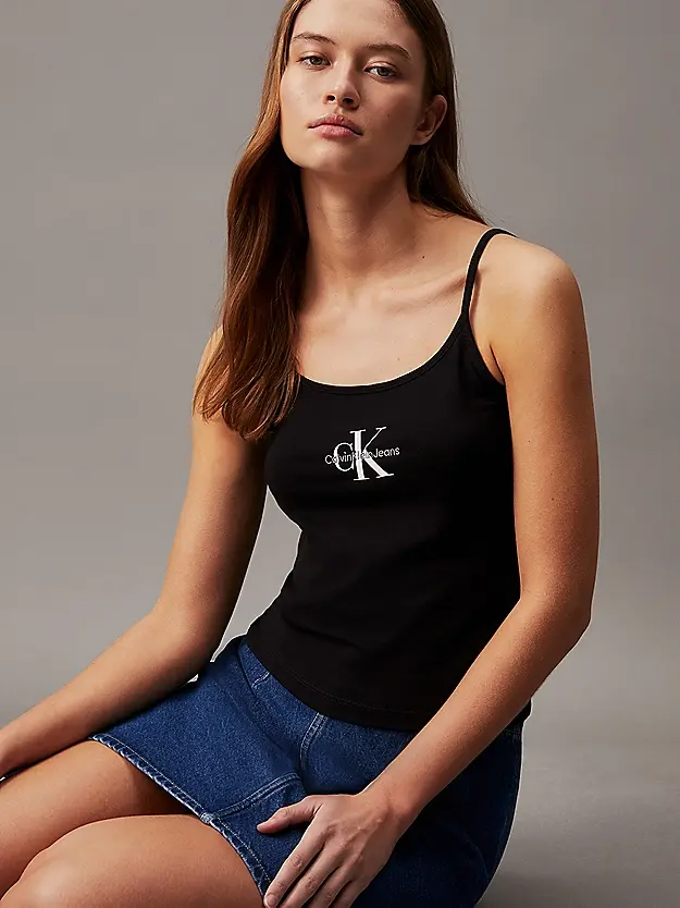 CALVIN KLEIN JEANS TOP MONOLOGO STRAPPY DONNA J223105 BEH