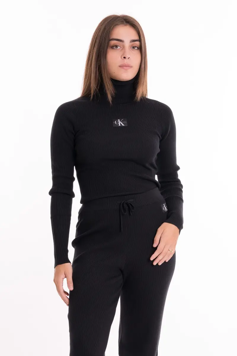 CALVIN KLEIN JEANS W BADGE ROLL NECK SWEATER J221688