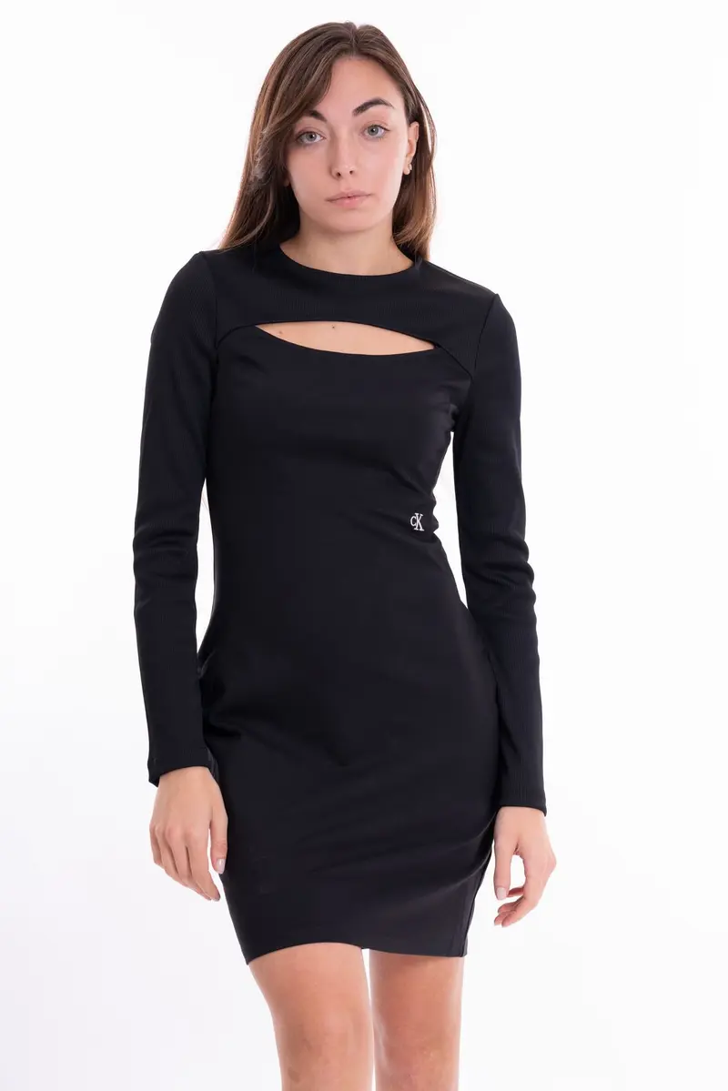CALVIN KLEIN JEANS W CUT OUT RIB MIX MILANO DRESS J221984