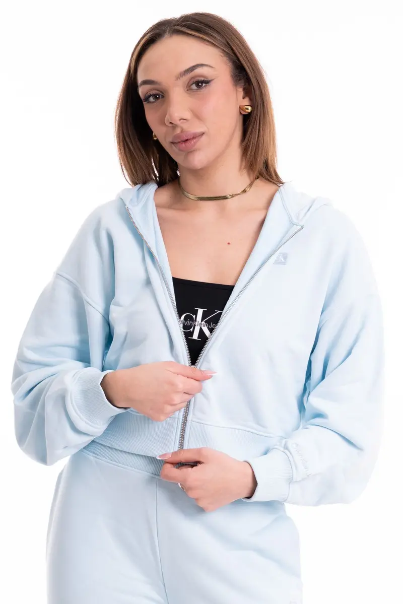 CALVIN KLEIN JEANS W FELPA EMBRO BADGE ZIP-THROUGH J222885 CYR