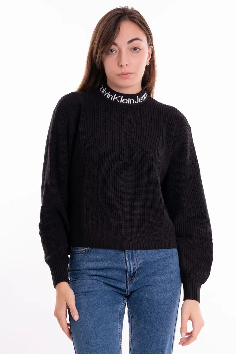 CALVIN KLEIN JEANS W LOGO INTARSIA LOOSE SWEATER J222255