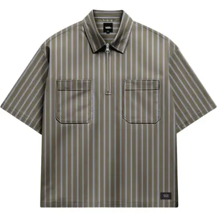 CAMICIA A MANICHE CORTE UOMO VANS CROPPED ZIP SS WOVEN ANTRACITE
