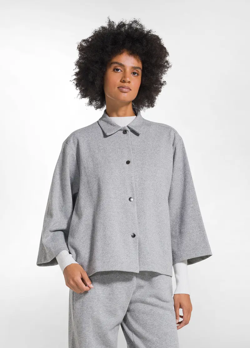 CAMICIA AMPIA JACQUARD E LUREX GRIGIO