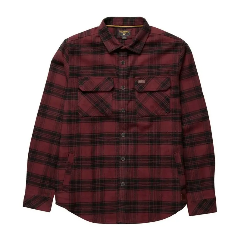 Camicia da uomo bordeaux a quadri Billabong