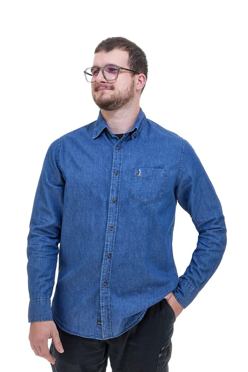 Camicia jeans cotone con taschino US Golf CC10