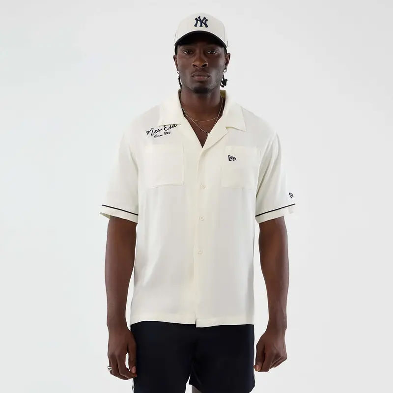 CAMICIA NEW ERA REVERE SHORT SLEEVE CREMA
