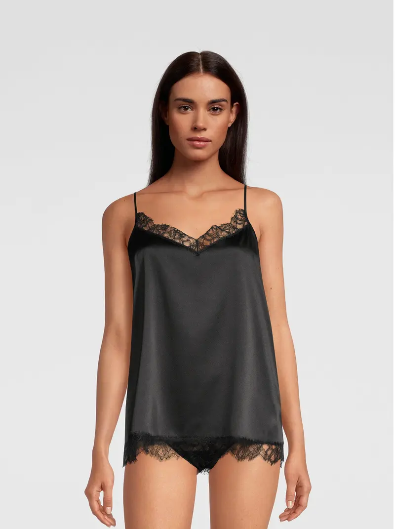 Camisole Top in stretch silk with Chantilly Lace 10334