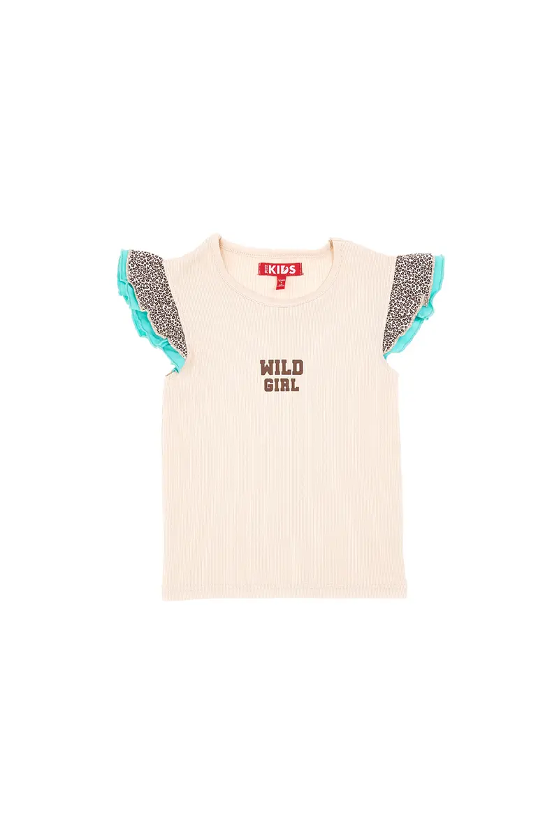 Canotta Beige Con Trama Animalier Pitt Kids PT-K-T-7010