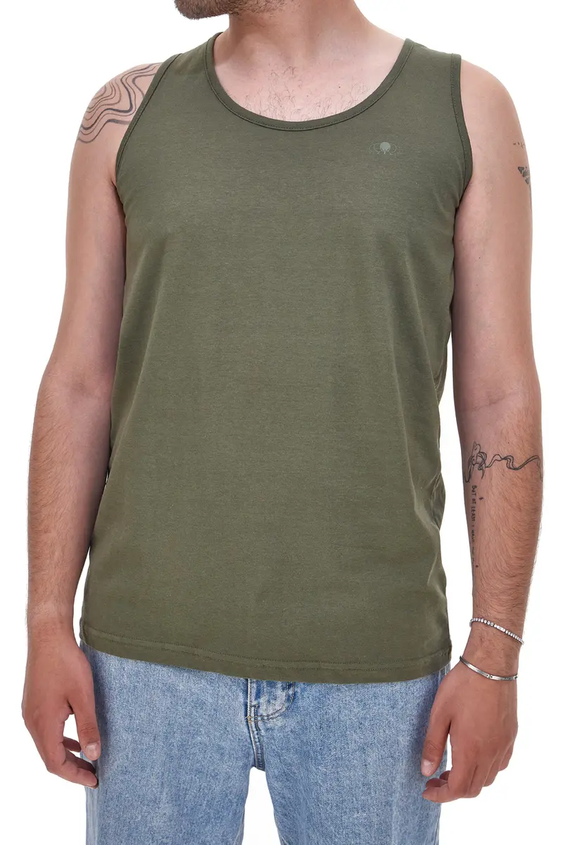 Canotta verde militare in cotone leggero Sevenoaks NBY104