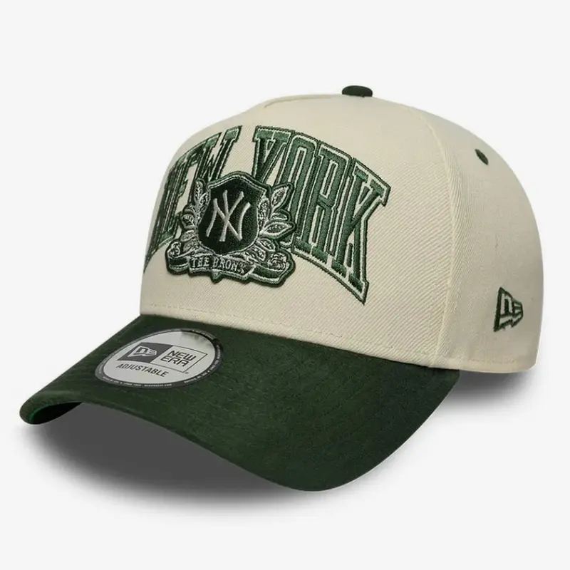 CAPPELLINO UNISEX NEW ERA 9FORTY E-FRAME WORDMARK SUEDE NY YANKEES BEIGE E VERDE