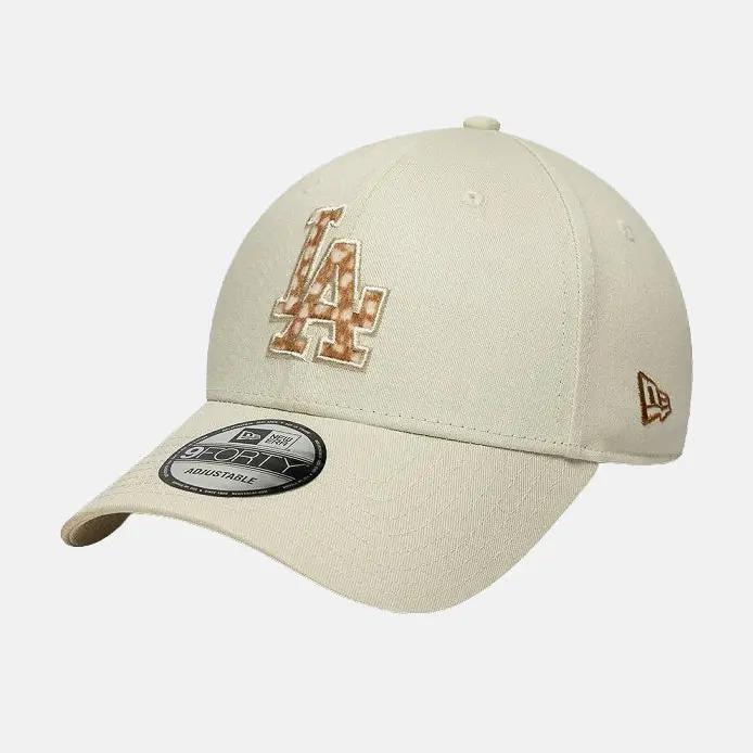 CAPPELLINO UNISEX NEW ERA 9FORTY LA DODGERS BEIGE CON LOGO LEOPARDATO
