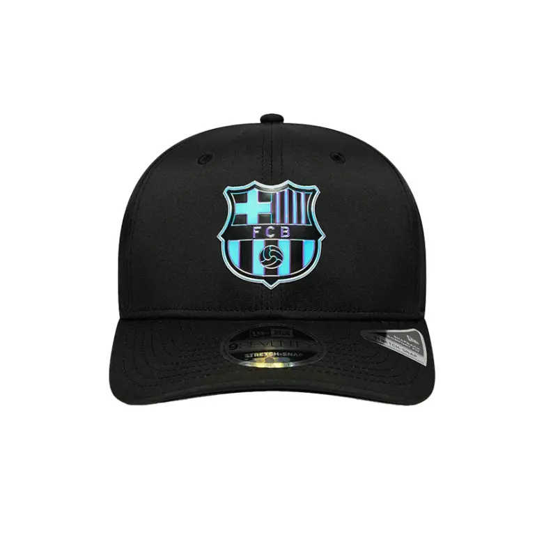 CAPPELLINO UOMO NEW ERA 9SEVENTY STRETCH SNAP FC BARCELONA NERO E OLOGRAFICO